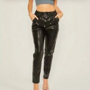 Love Tree Brown Faux Leather Pants(Size Medium)